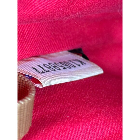 Vintage Dooney & Bourke Monogram Canvas Satchel Bag With Braided Leather Handles - Picture 10 of 11